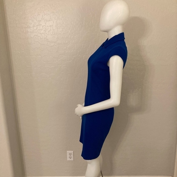 AKRIS Punto Cobalt Blue Cap Sleeves Sheath Dress Size 4 - Picture 6 of 11